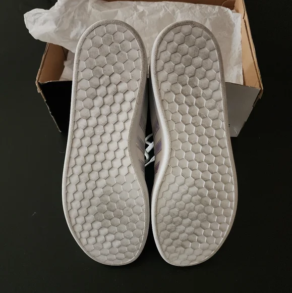 Adidas Grand Court Sneakers White w/Iridescent Stripes - Picture 6 of 9